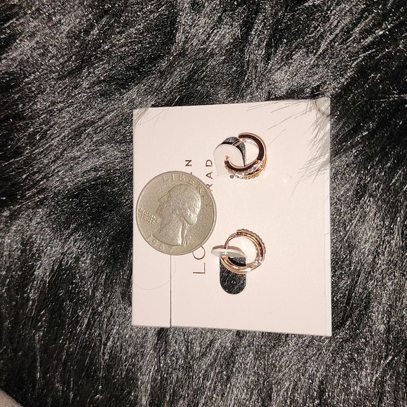 New LC Lauren Conrad Mini Rosetone Hoop Earrings - Picture 5 of 5